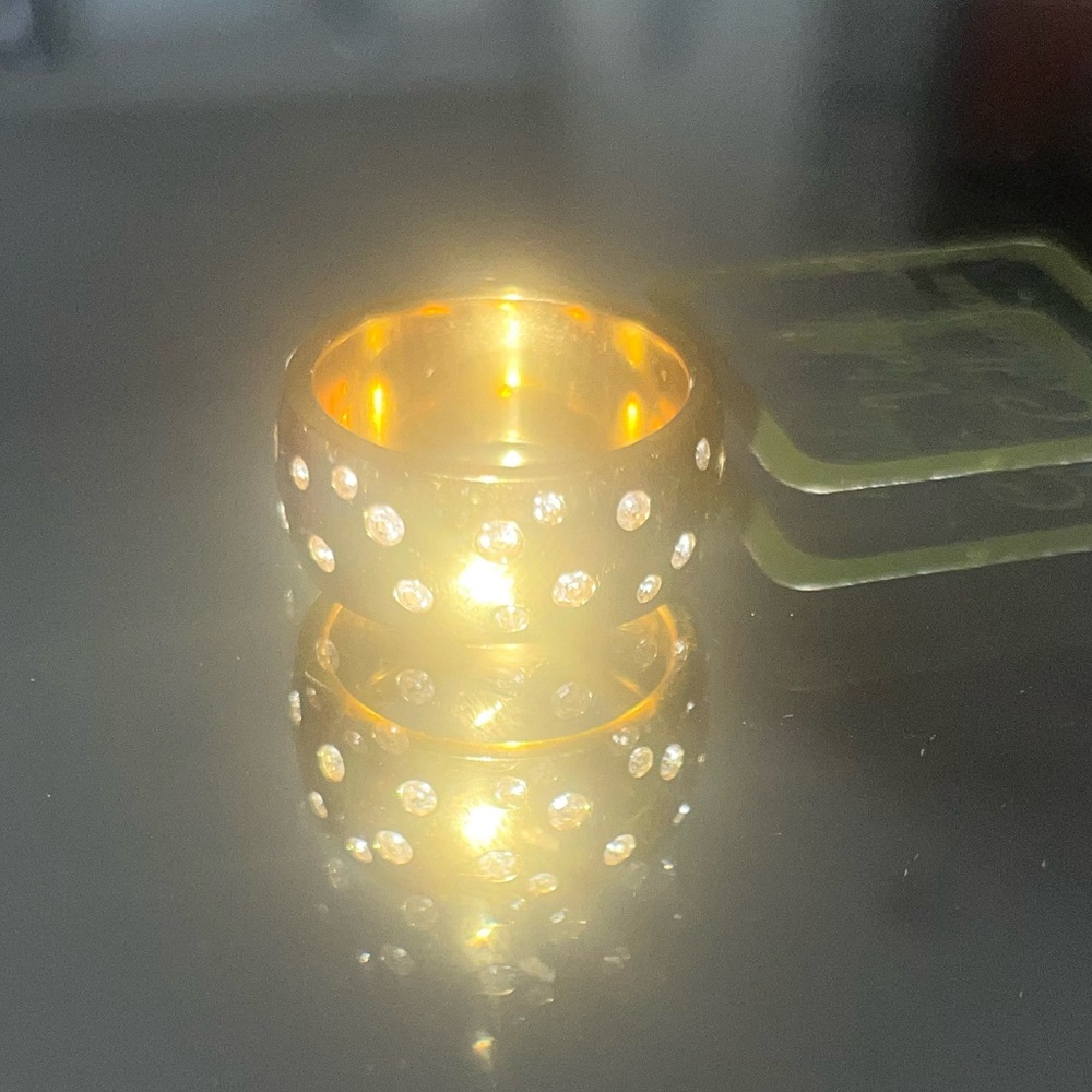 Gold plated crystal studded ring